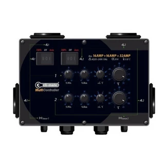 MC1616 - CLI-MATE MULTI CONTROLLER 2 RÄUME MINIMUM, MAXIMUM UND HYSTERESE GESCHWINDIGKEIT 2X16A